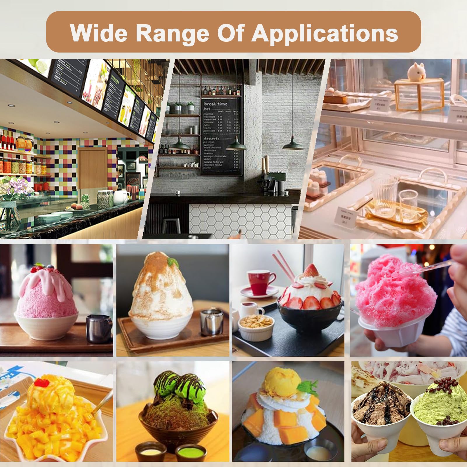 Machine À Glace Pilée Professionnelle en Acier Inoxydable, avec Panneau De Commande Tactile, 3 Modes De Production Et Un Réservoir De 2,5 L, pour Smoothies, Desserts, Cafés