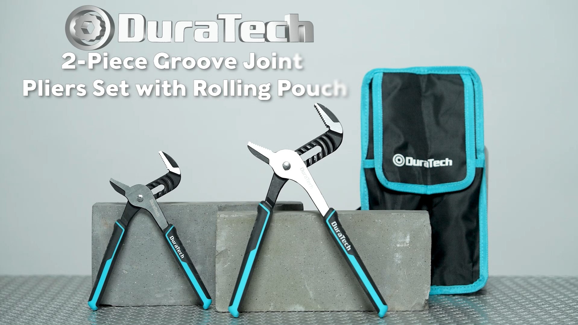 DURATECH 2-Piece Groove Joint Pliers Set with Rolling Pouch