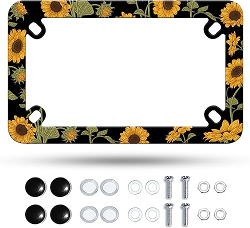 Miniatura 16 de Marco de matrícula clásico de la bandera estadounidense para motocicleta, diseño de estrellas y rayas, material de acero inoxidable, divertido