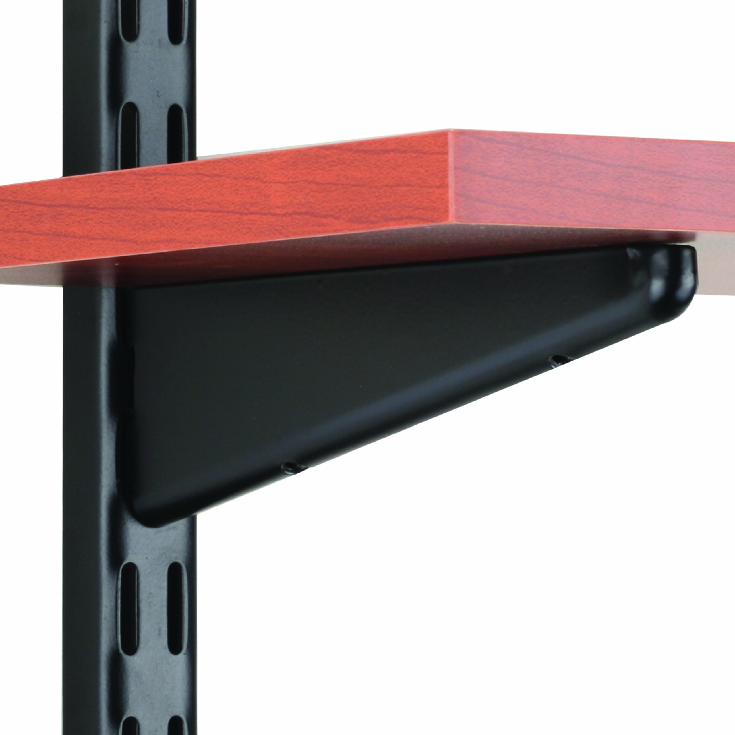 Knape & Vogt John Sterling Dual Trak Adjustable Wood Shelf Bracket, 7-Inch, Black, 0122-7BK