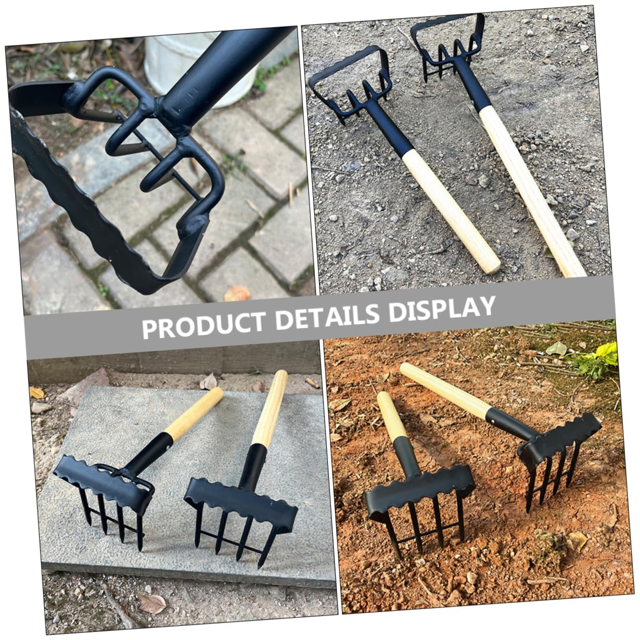 Mipcase Rastrillo de Jardín de Alta Resistencia Rastrillo Pequeño Portable para Jardinería Herramienta para Desmalezado y Casa Aire