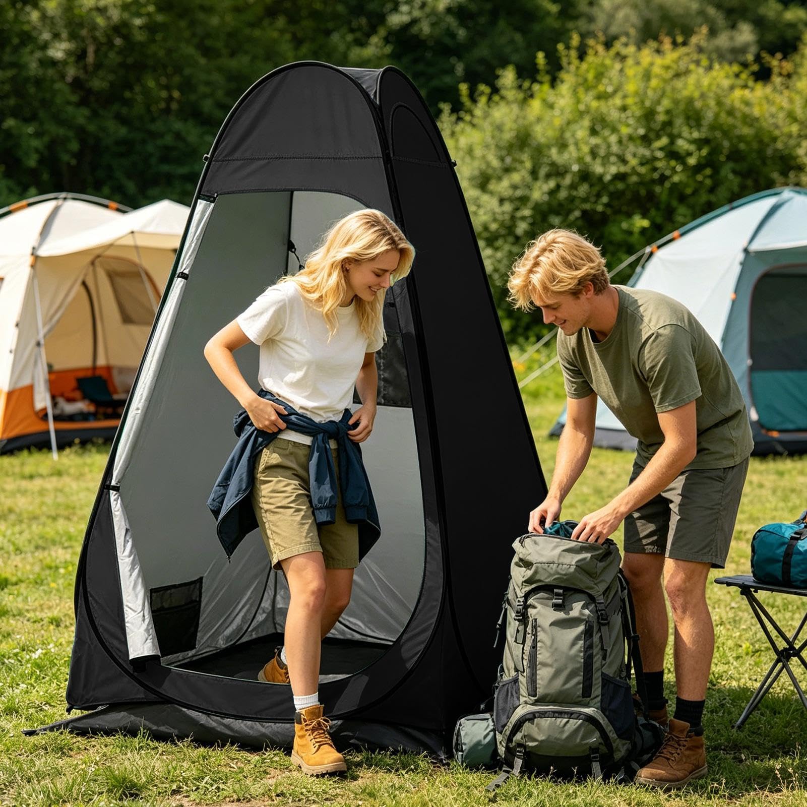 Tenda Da Doccia Portatile | Casetta da Bagno Privacy Personale,Tenda da Spogliatoio - per Campeggio, Pesca, Spiaggia, Giardino, Evento Sportivo