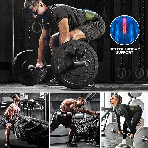 Miniatura 8 de WYOX Cinturón de levantamiento de pesas para gimnasio y fitness, piel de vaca, cinturón acolchado de soporte lumbar de 4 pulgadas, 8 agujeros