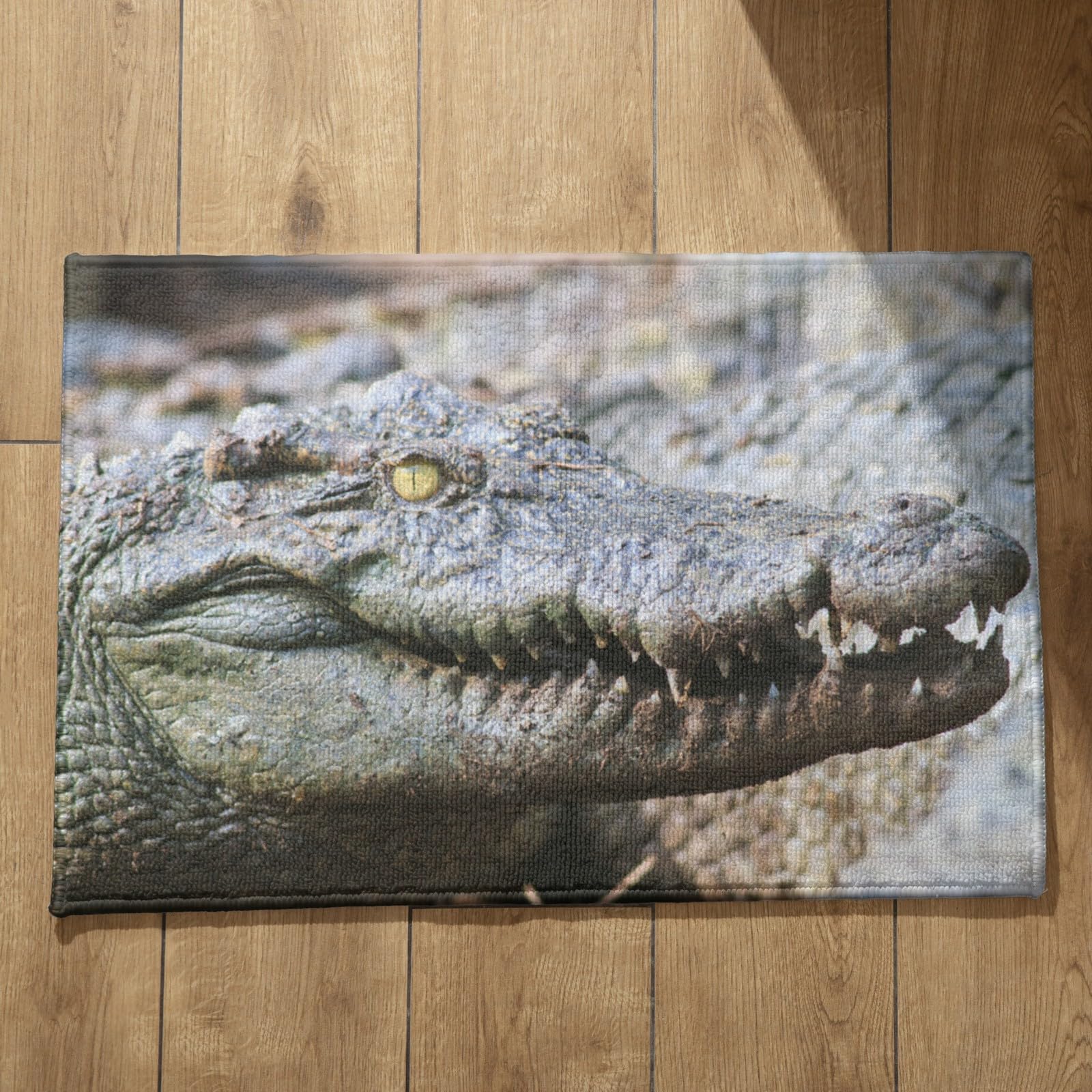 Tapis de bain antidérapant multicolore 50x80cm avec motif crocodiles