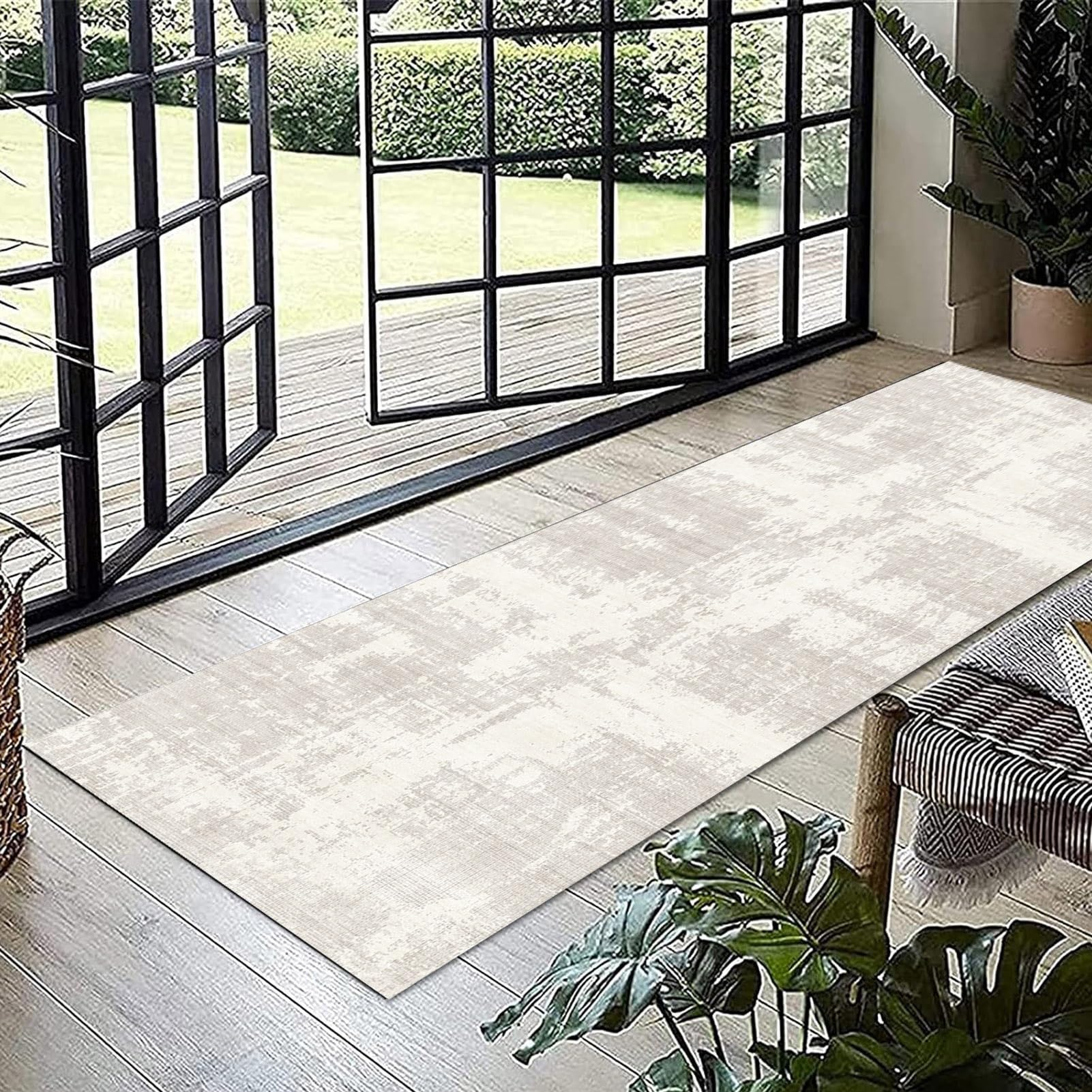 Tapis de couloir antidérapant grand format lavable pour salon