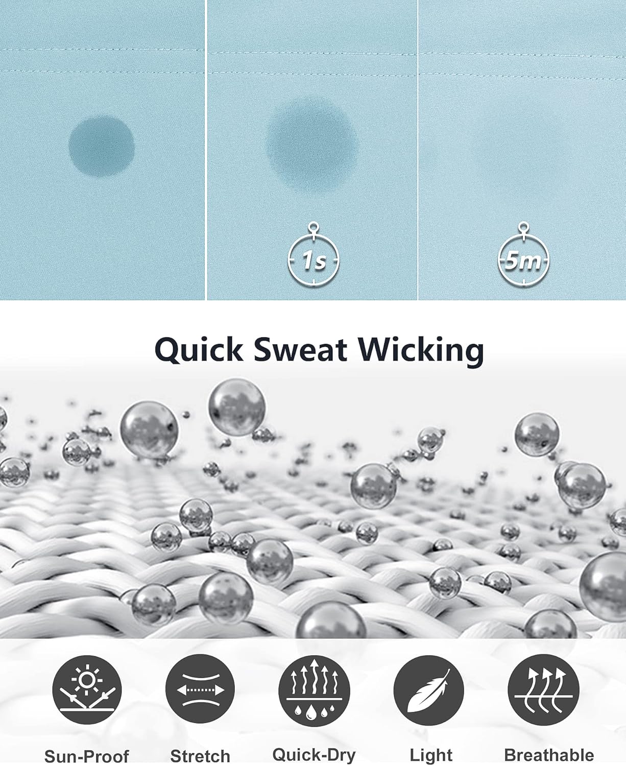 33,000ft Men's Golf Shorts 9" Dry Fit Stretch Golf Short UPF 50+ Lightweight Flat Front Golf Shorts with Pockets - Image 5