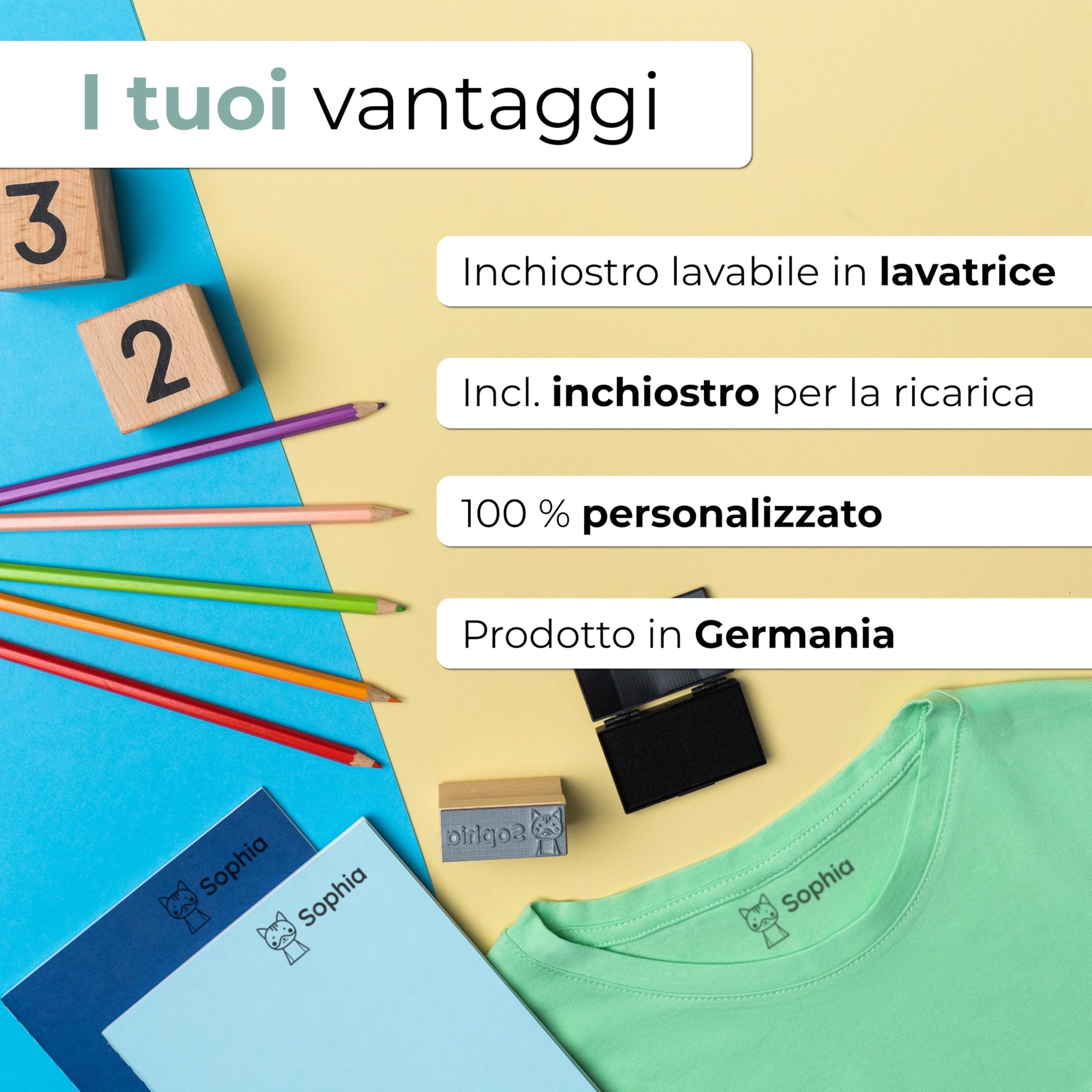 Timbro Personalizzato Per Bambini - Lavabile, Per Vestiti E Oggetti, Asilo E Scuola - Foto 12