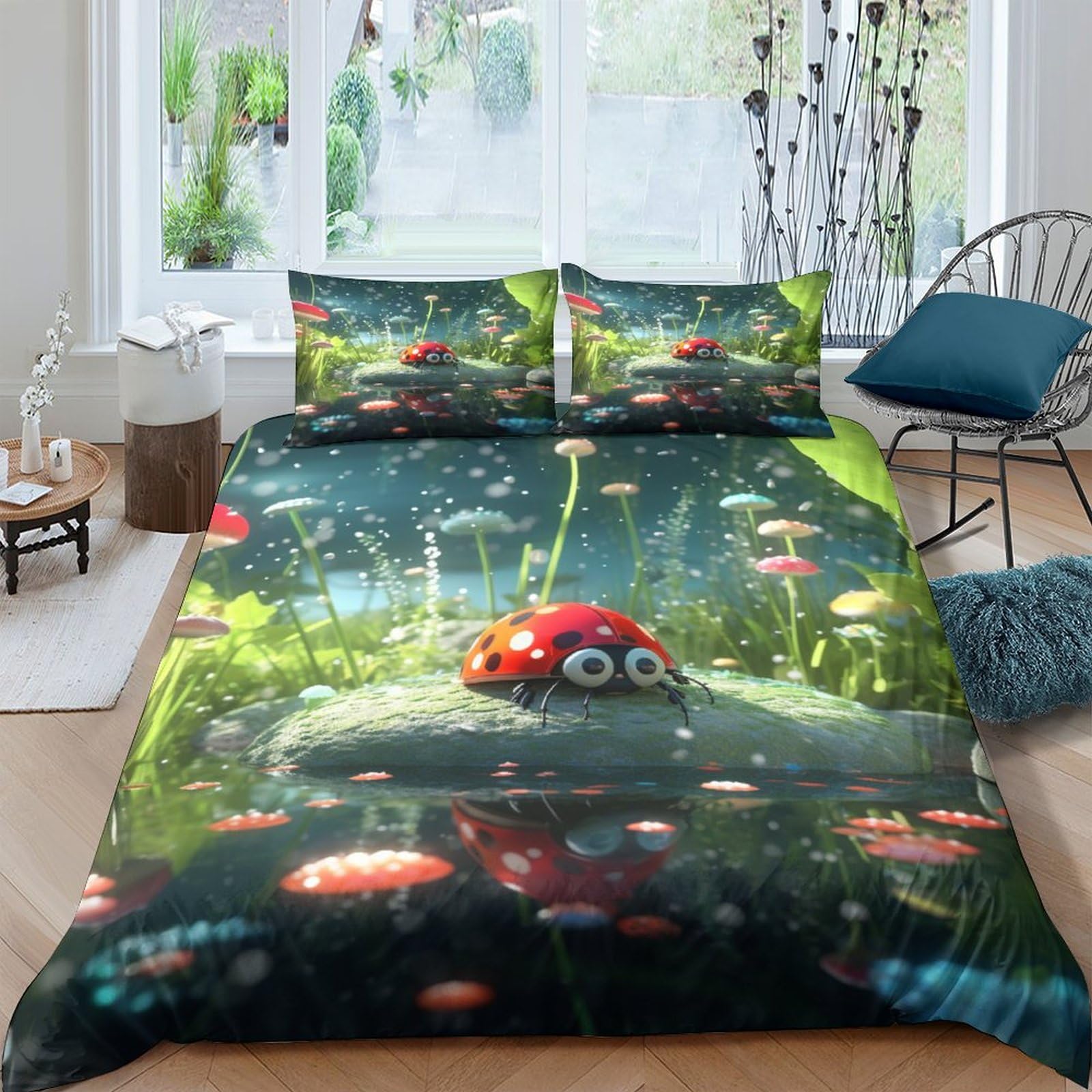 Housse de couette coccinelle pour une chambre d'enfant ludique et colorée