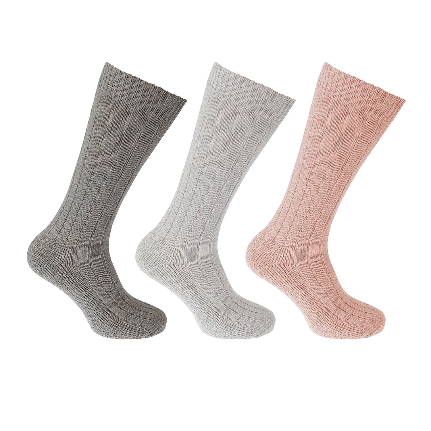 3x Pairs of Ladies Chunky Wool Blend Cushion Sole Hiking Walking Boot Socks/UK 4-7 Eur 37-42
