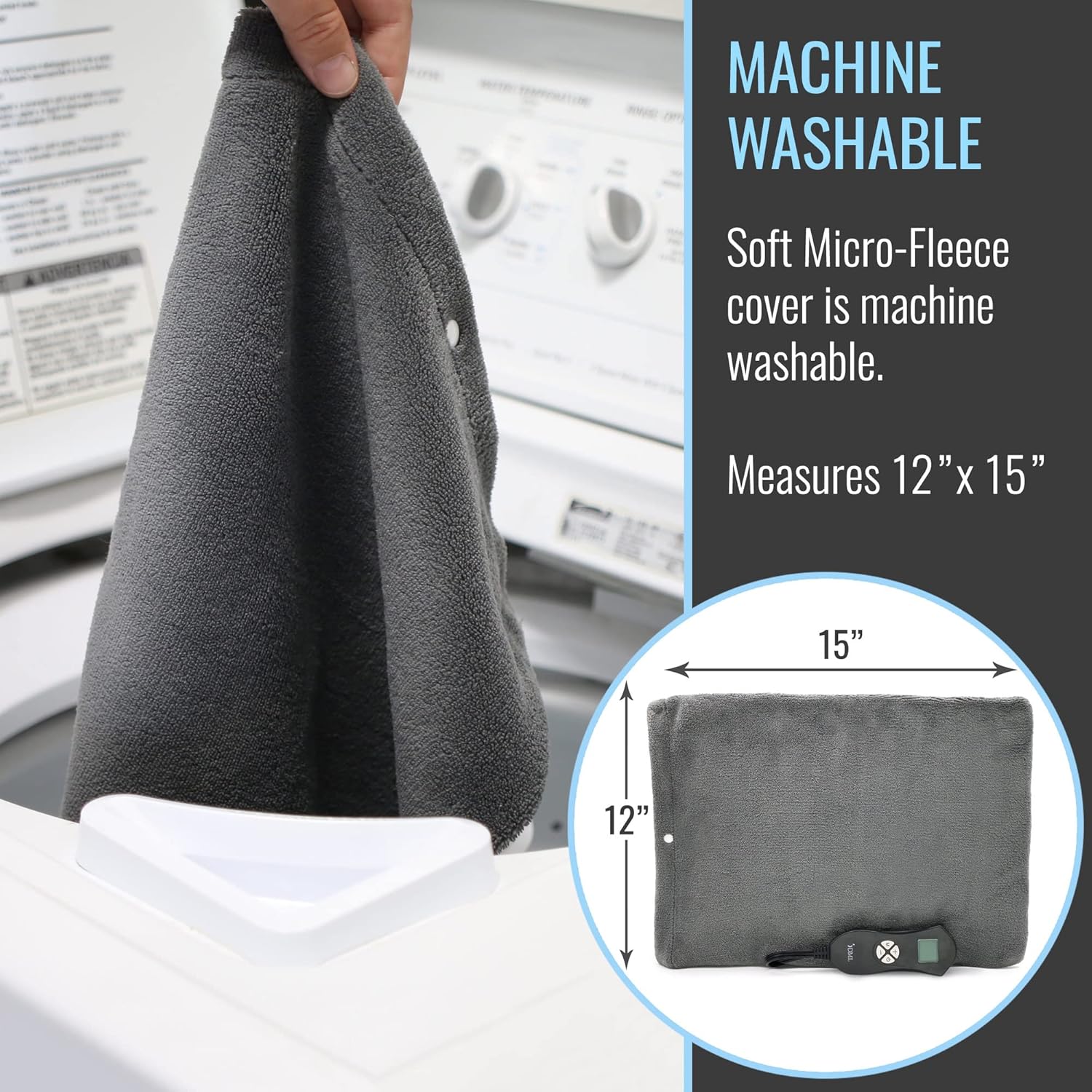 DMI Digital Ultra Soft Heating Pad with Fully Customizable Heat Setting and Moist Heat Insert, Programmable Timer, FSA & HSA Eligible