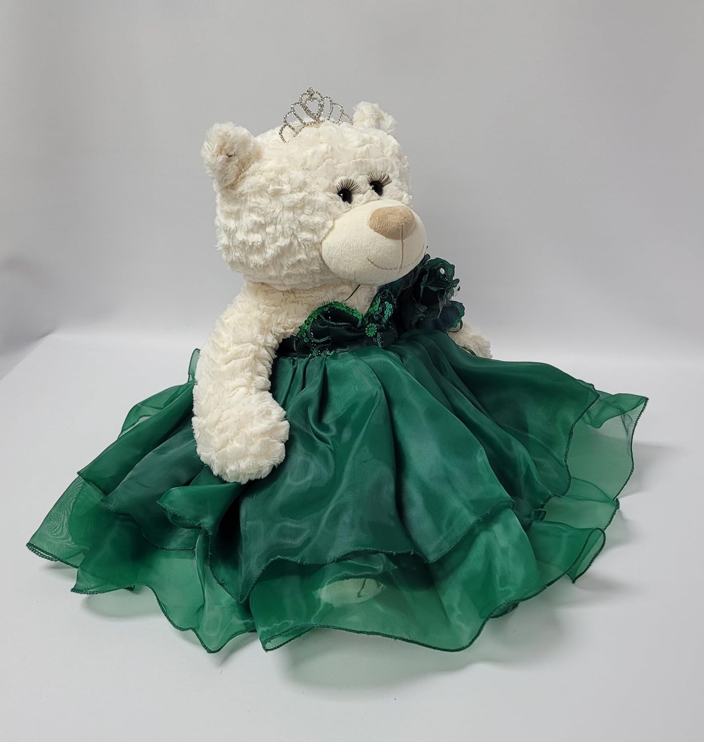 KINNEX COLLECTIONS SINCE 1997 20" Quince Anos Quinceanera Last Doll Teddy Bear with Dress (Centerpiece) B16831-33 (Emerald Green)