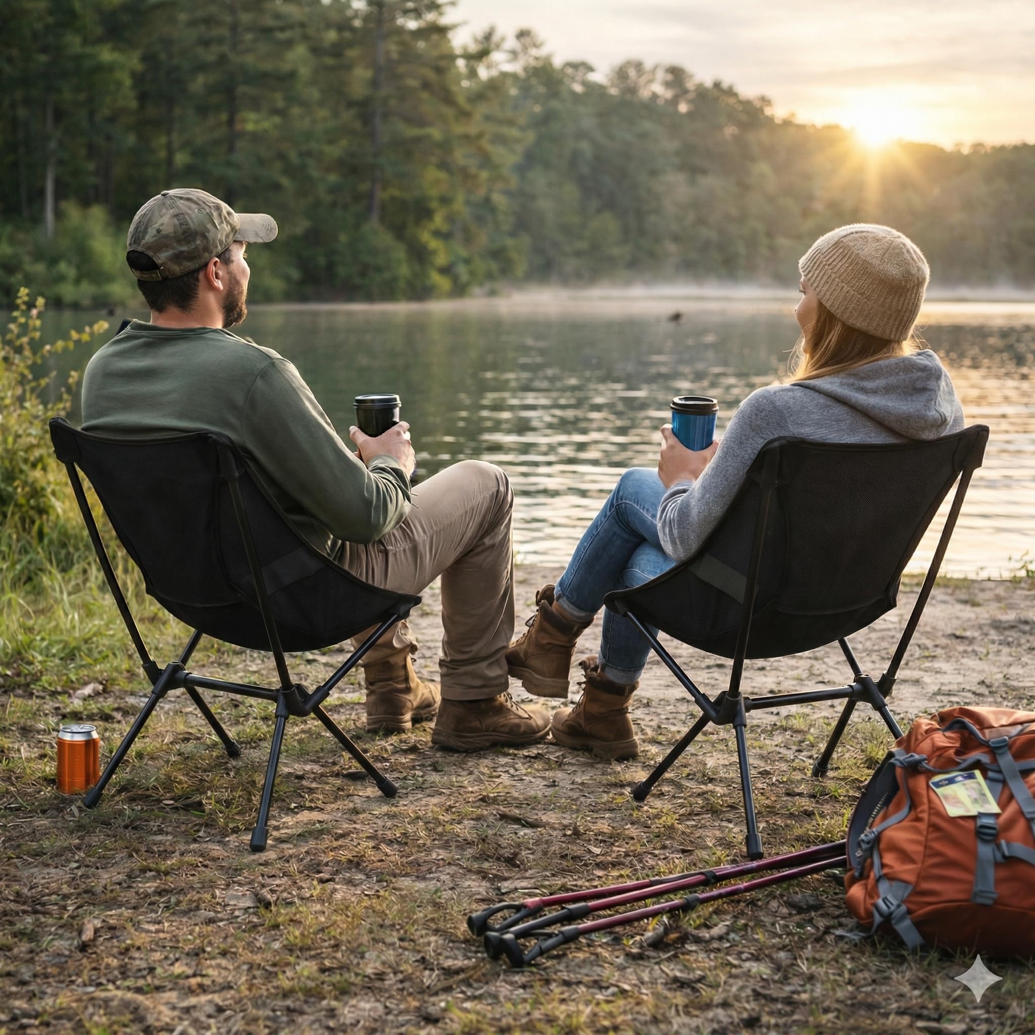 Sedia Pieghevole Lunare, Campeggio e Outdoor, Portatile, Tessuto Oxford, Acciaio Inossidabile, Nero, 55x62x30 cm | PACKSEAT