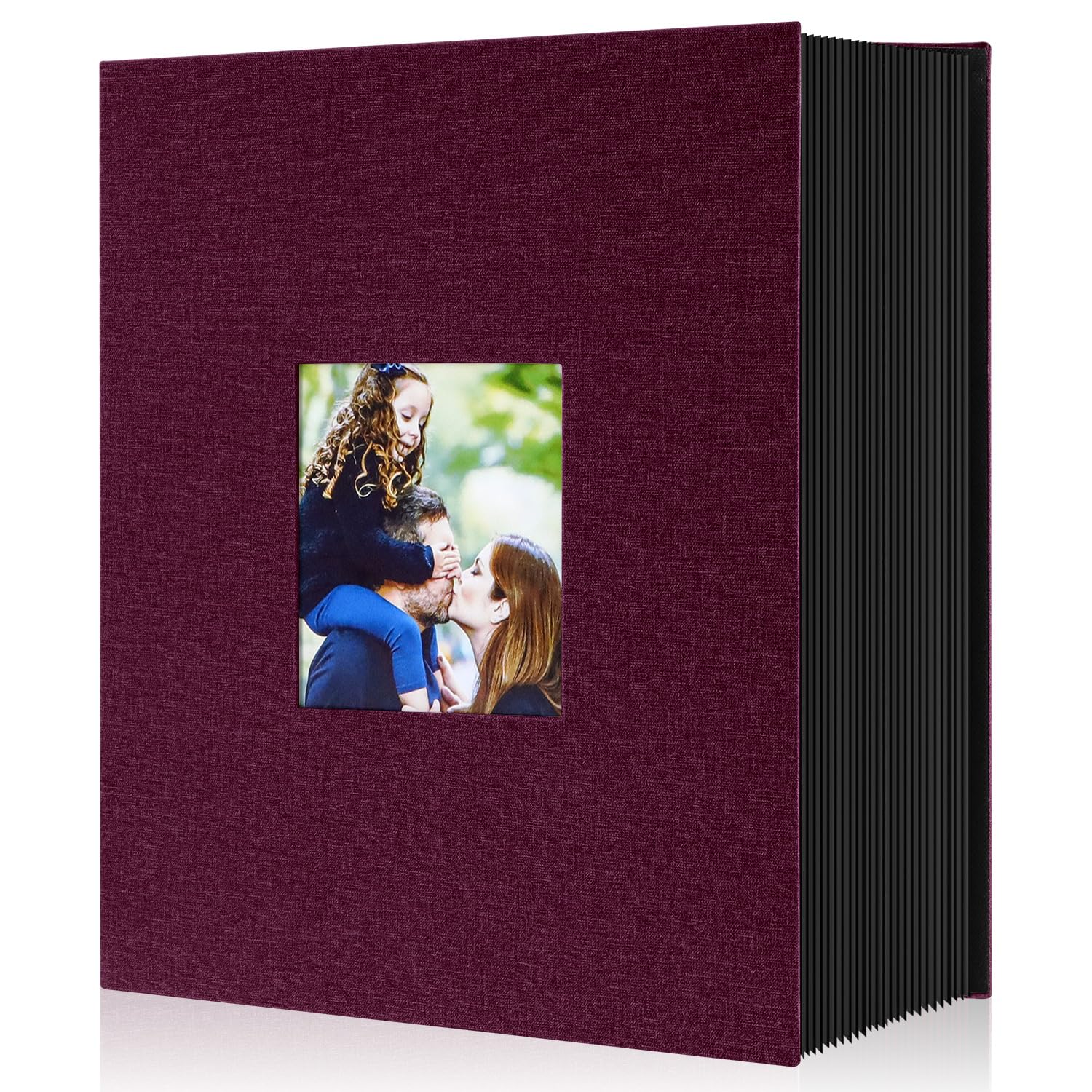 Lanpn Photo Album 10 x 15 cm 1000 cm Large Linen Photo Album Vertical Photo Frame 10 x 15 cm Pocket Pockets Purple