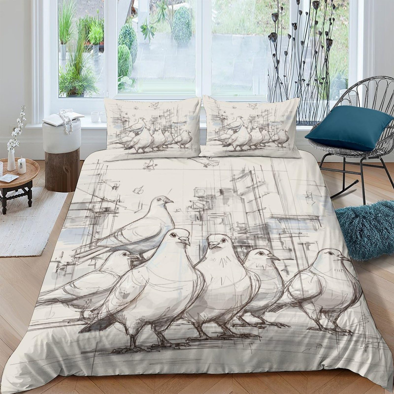 Housse de couette confortable pour enfants et adultes motif rue
