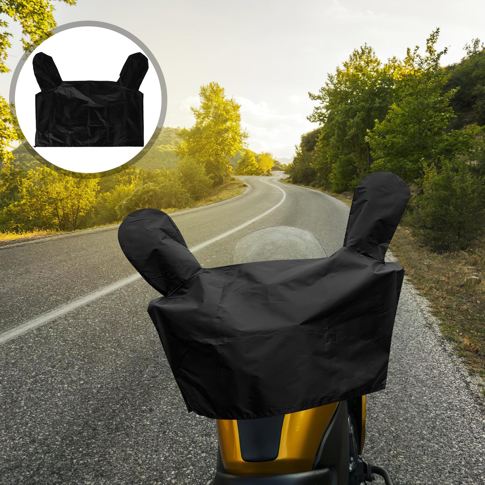 Copertura Parasole per Manubrio Moto in Nylon Protezione Solare e Design Orecchie, Copri Scooter Elettrico Resistente e Facile da Installare per Motociclette e Bici Elettriche