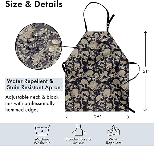 Miniatura 4 de Ambesonne Digital Printed Multicolor Halloween Aprons