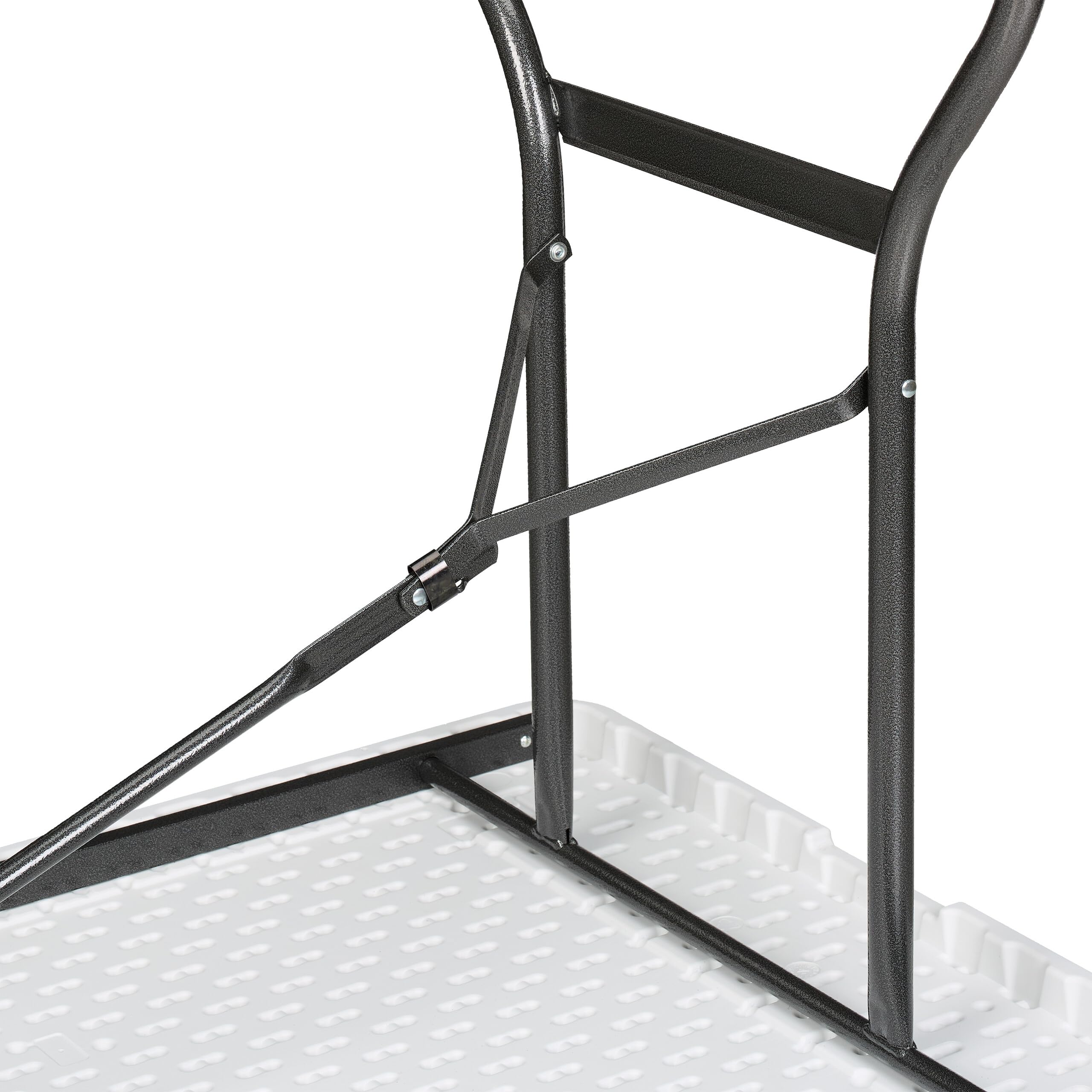 Relaxdays Tavolino Pieghevole da Giardino, HLP: 75 x 220 x 68 cm, Tavolo da Campeggio, in Plastica e Acciaio, Bianco