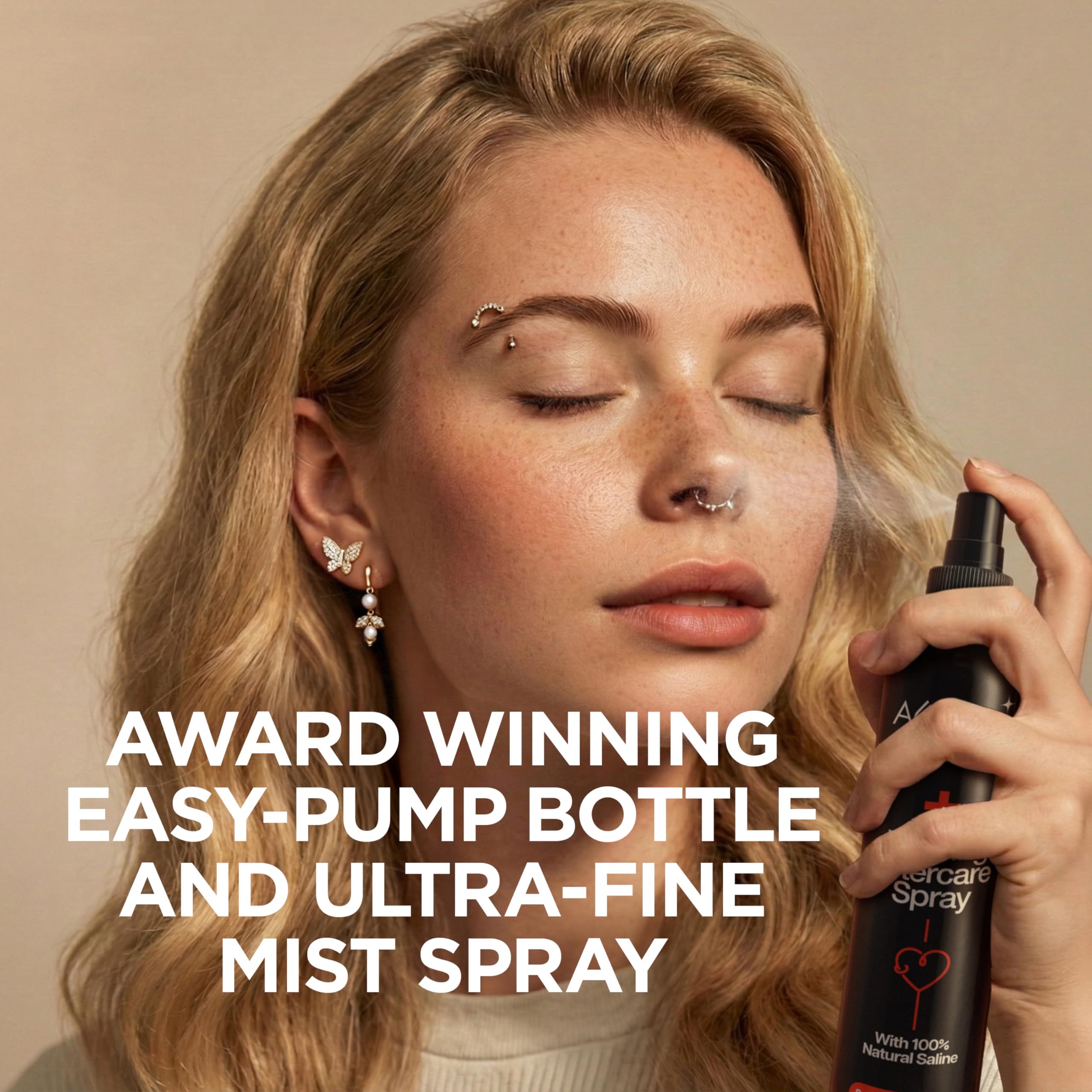 Piercing Aftercare Spray | Ear Piercing Cleaner 8oz | Saline Spray for Piercings; Saline Solution for Piercings; Aftercare of Pierced Ear, Septum, Belly, Nose, Body; Pierce Cleaner Salt Mist Solution - 4