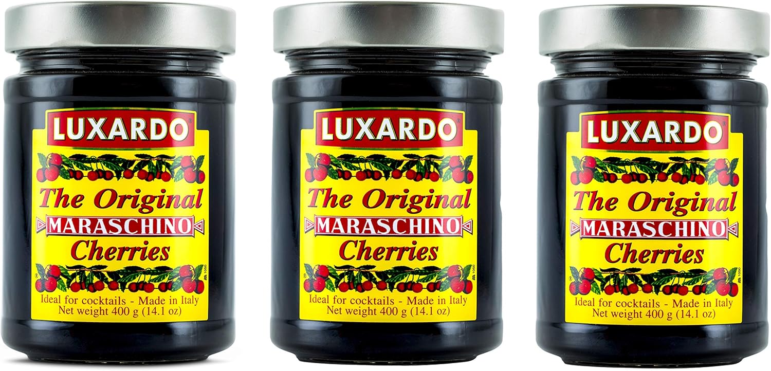 Luxardo Italian Maraschino Cherries in Syrup 400 Gram Jar (Pack of 3