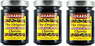 Luxardo Italian Maraschino Cherries In Syrup 400 Gram Jar (Pack of 3)