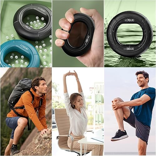 Miniatura 5 de Entrenador de fuerza de agarre, anillo fortalecedor de agarre de mano de silicona para entrenamiento de dedos, escalada en roca, entrenamiento de