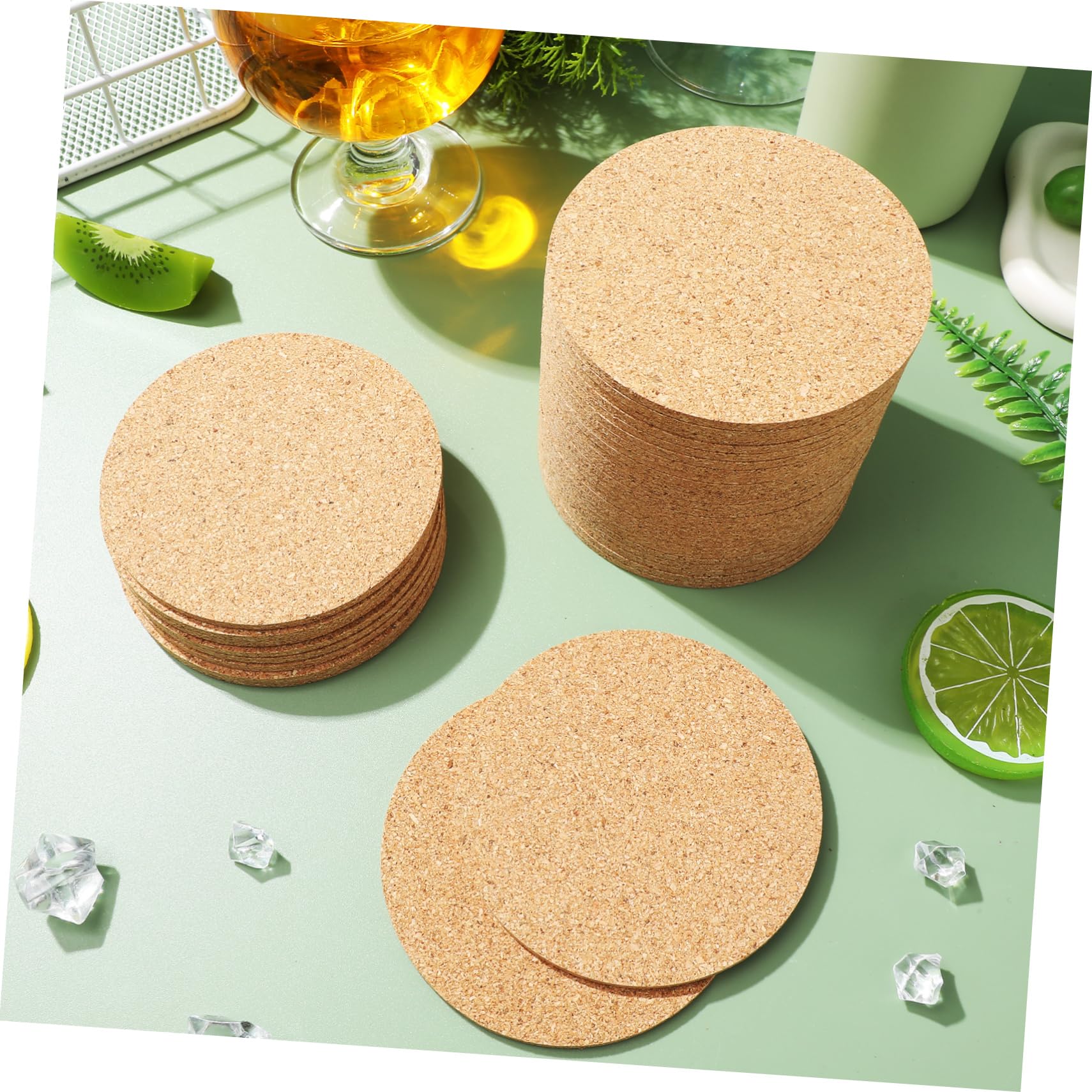 IMIKEYA 100piezas Posavasos Redondos De Corcho Almohadillas De Corcho para Bebidas Ligeros Cómodos
