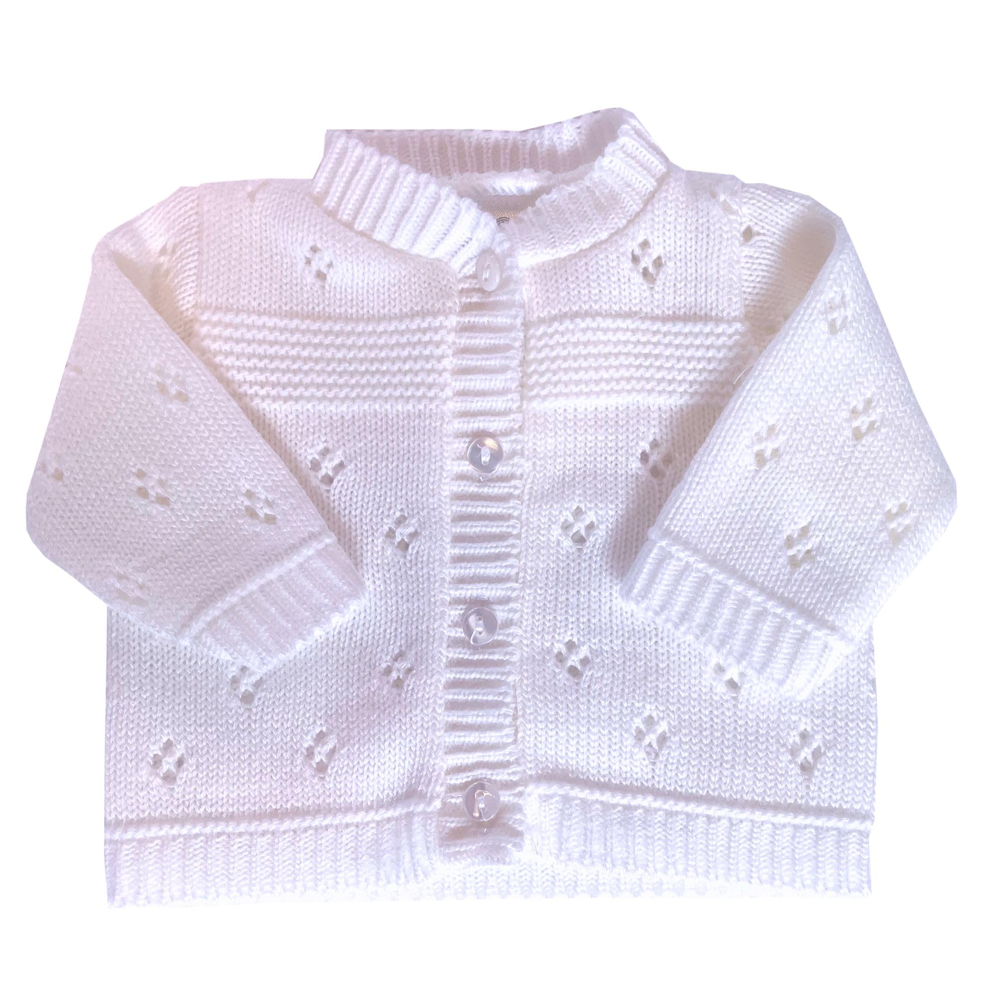 BabyPrem Premature Baby Clothes Knitted Cardigan Girls 3-5lb to 6-9 Months Pink White (UK, Age, 3 Months, 6 Months, White)
