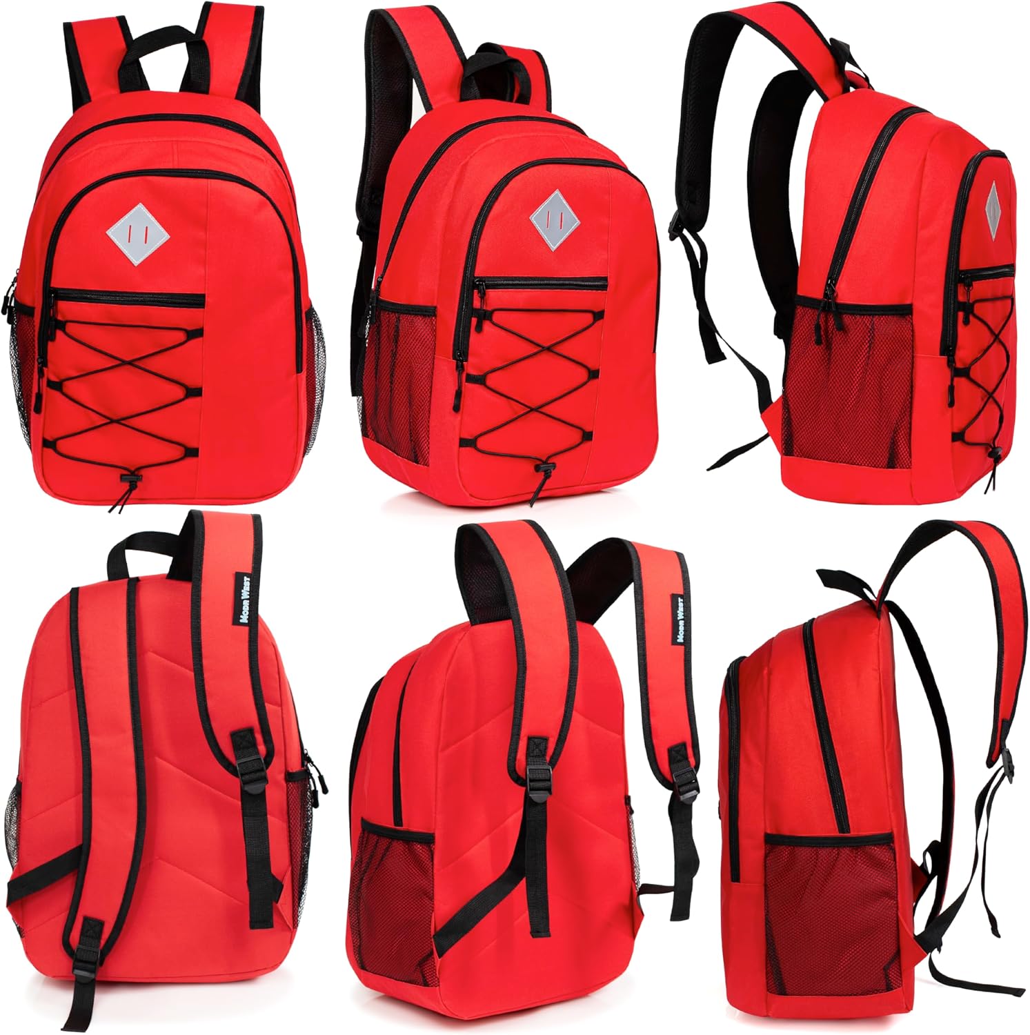 24 Pack 18"Bulk Deluxe Bungee Backpacks for Kids Bookbags, 11 Colors image 3