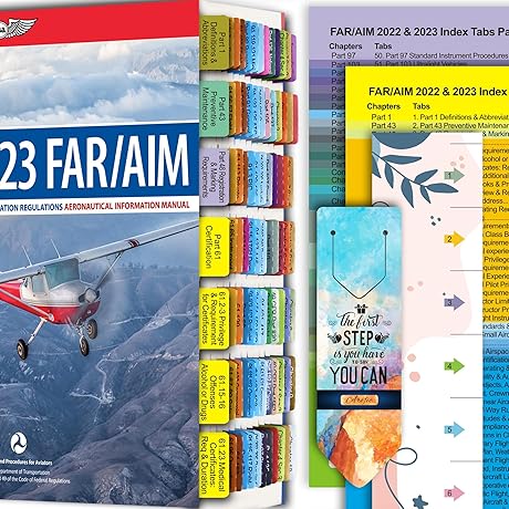 FAR/AIM 2022 Tabs, Exam Preparation Laminated Tear Resistant Color-Coded Tabs with Bonus Digital Magnifier