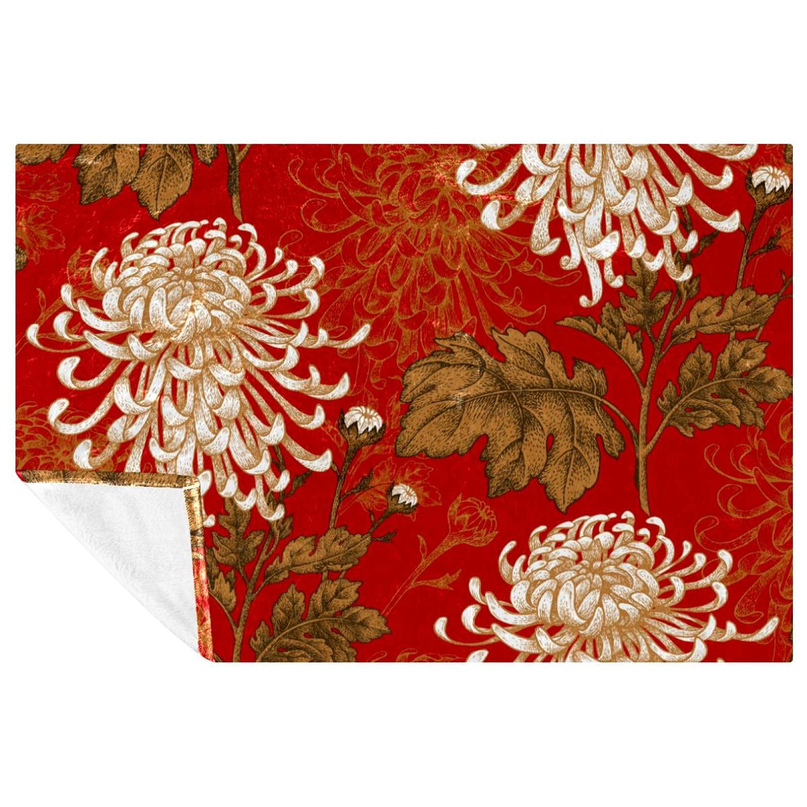 Couverture douce et chaude chrysanthème plaid lit canapé camping