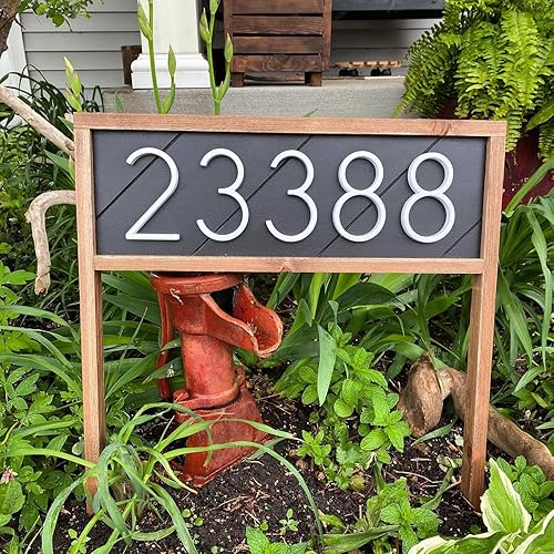 Vista 182 de Metal Numbers for House Outside, 5 Inch Modern House Numbers, DIY Floating Address Numbers with Screws, Rust Free Zinc Alloy, Silver Number 5