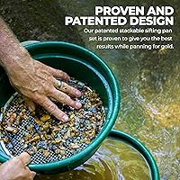 Vista 6 de SE Juego de Sartén Clasificadora Apilable de 13.25 Pulgadas de Ancho para Prospección de Oro - Incluye Pan de Tamiz de Malla de Acero Inoxidable
