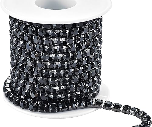 Miniatura 31 de KAOYOO - Cadena de diamantes de imitación de 9 metros (10 yardas) con cierre de 2.5 mm para manualidades de costura, decoración DIY (plata)