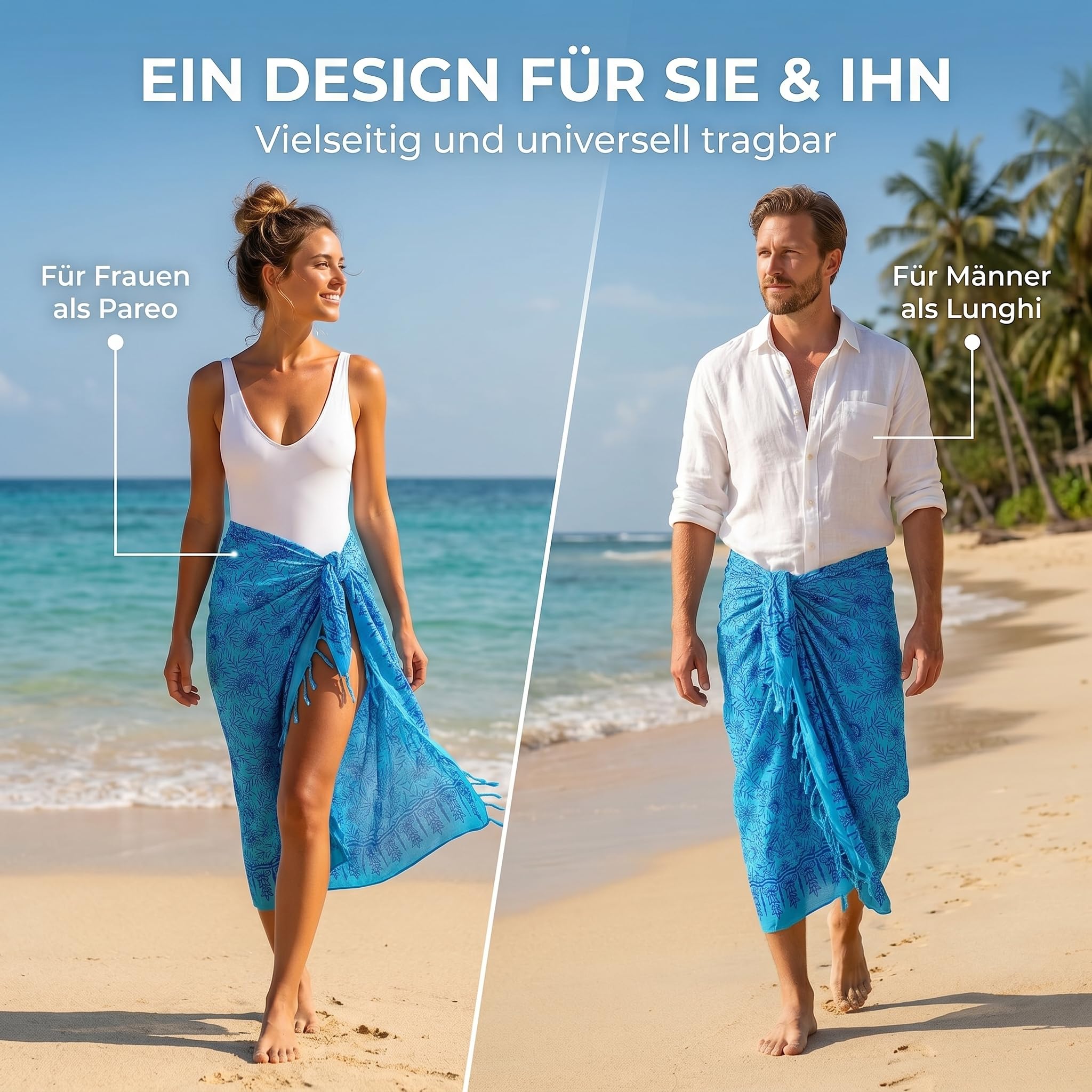ok. 100 modeli w sklepie Sarong ręcznik plażowy Pareo spódnica kopertowa Loop niebieska Sar39