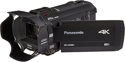 Panasonic 4K Ultra HD Video Camera Camcorder HC-VX981K, 20X Optical Zoom, 1/2.3-Inch BSI Sensor, HDR Capture, Wi-Fi Smartp...