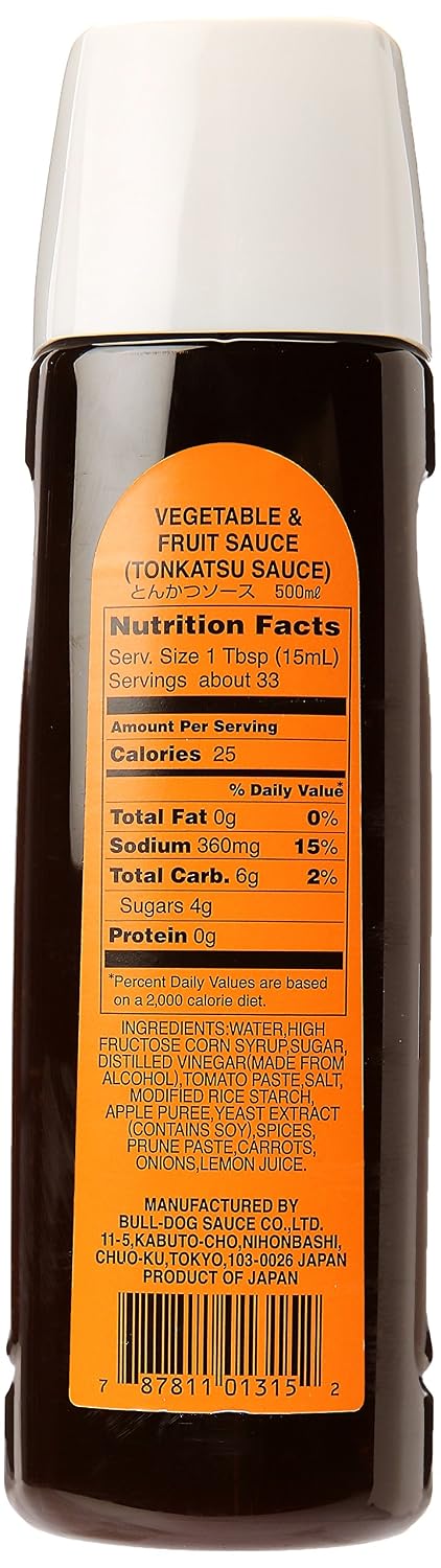 Bull-Dog Vegetable & Fruit Sauce, Tonkatsu Sauce, 16.6 oz (Pack of 2)