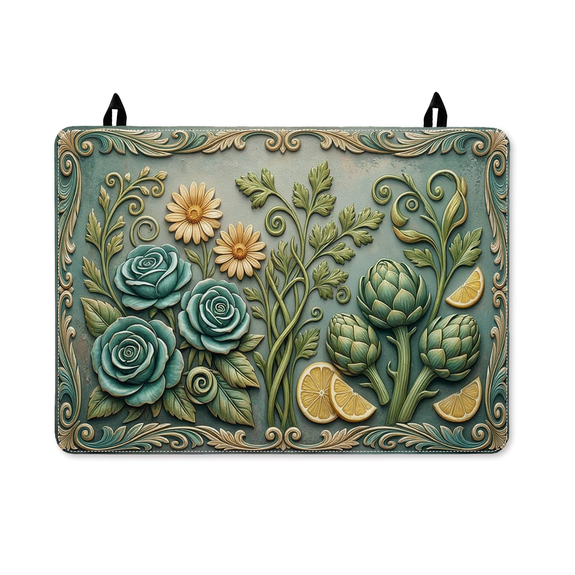 Tapis de protection électrique pour éviter les rayures sur cuisinière motif vintage Rose
