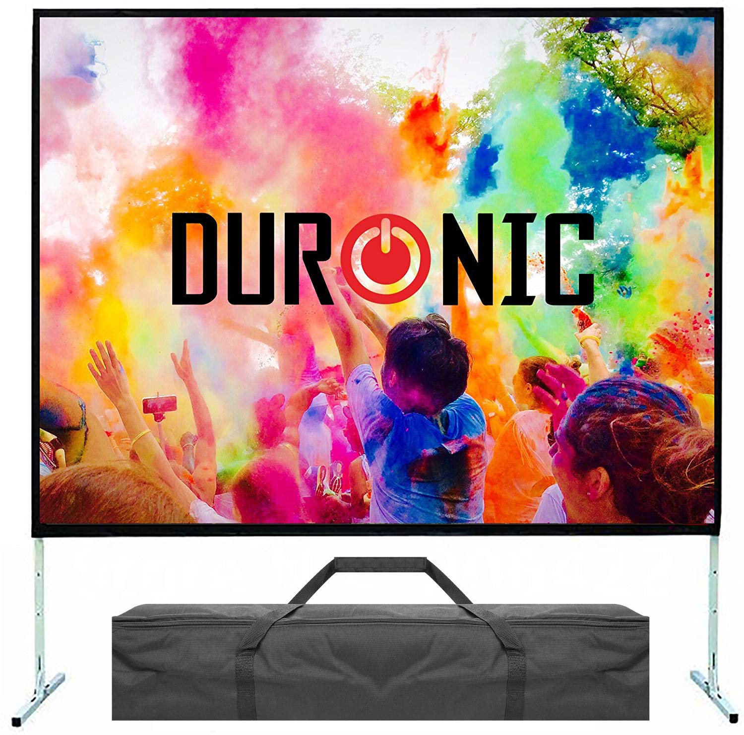 Duronic Projector Screen PS100 Portable 100 Inch Fast Fold Projection Projector Screen 4:3 - Matt White Screen for School, Home Cinema, HD 4K Ultra 3D
