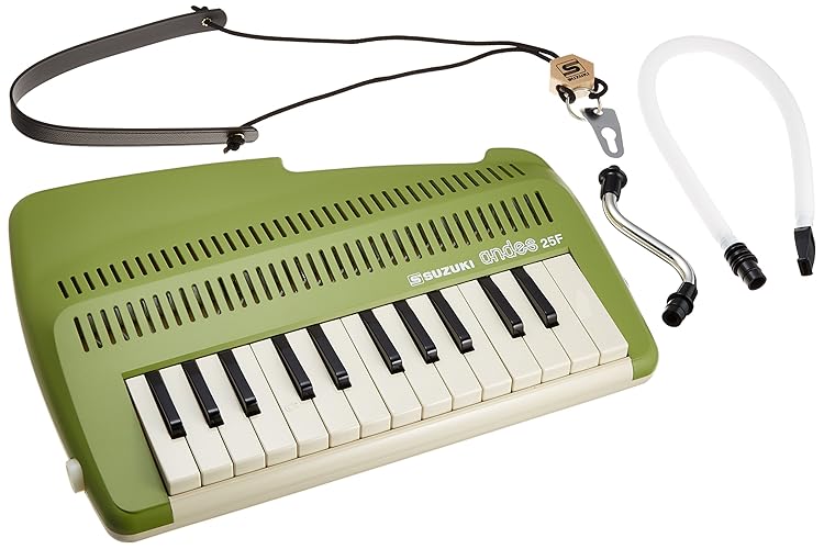 Suzuki A-25F 25-Key Andes Recorder-Keyboard with Mouthpiece and Strap - Green