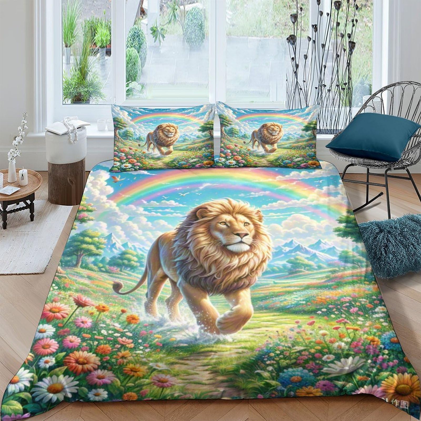 Parure de lit lion 3D pour relooker la chambre des ados et enfants