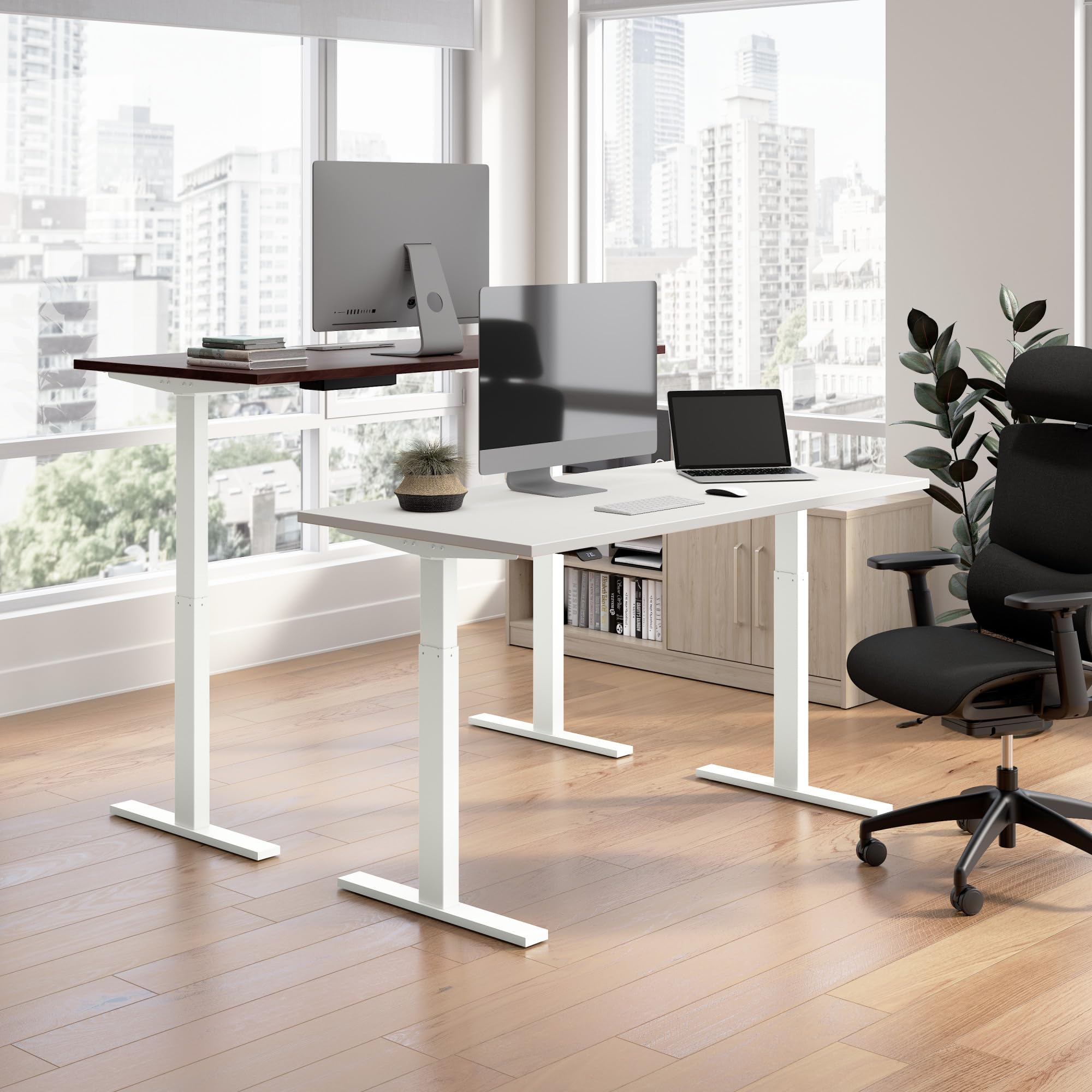 事務机・学習机 Standing Desk Manual Height Adjustable Desk with Rectangular Top