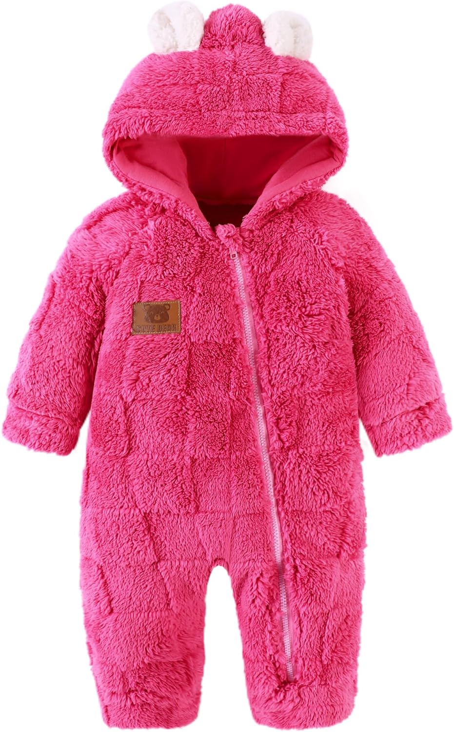 Redair Baby Winter Clothes Baby Onesie Plush Hooded Newborn Outfit Infant Costume for Newborn Boys Girls 0-18 Months