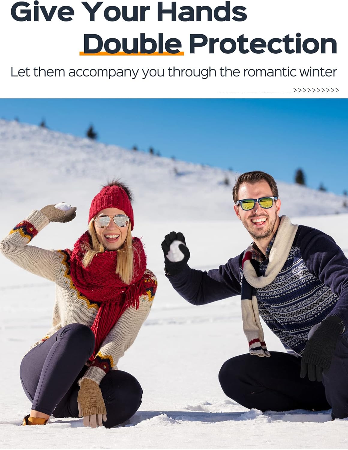 Janmercy 6 Pair 2in1 Winter Gloves for Women 3 Fingerless Gloves 3 Touchscreen Glove Warm Fleece Mitten for Cold Weather - Image 8