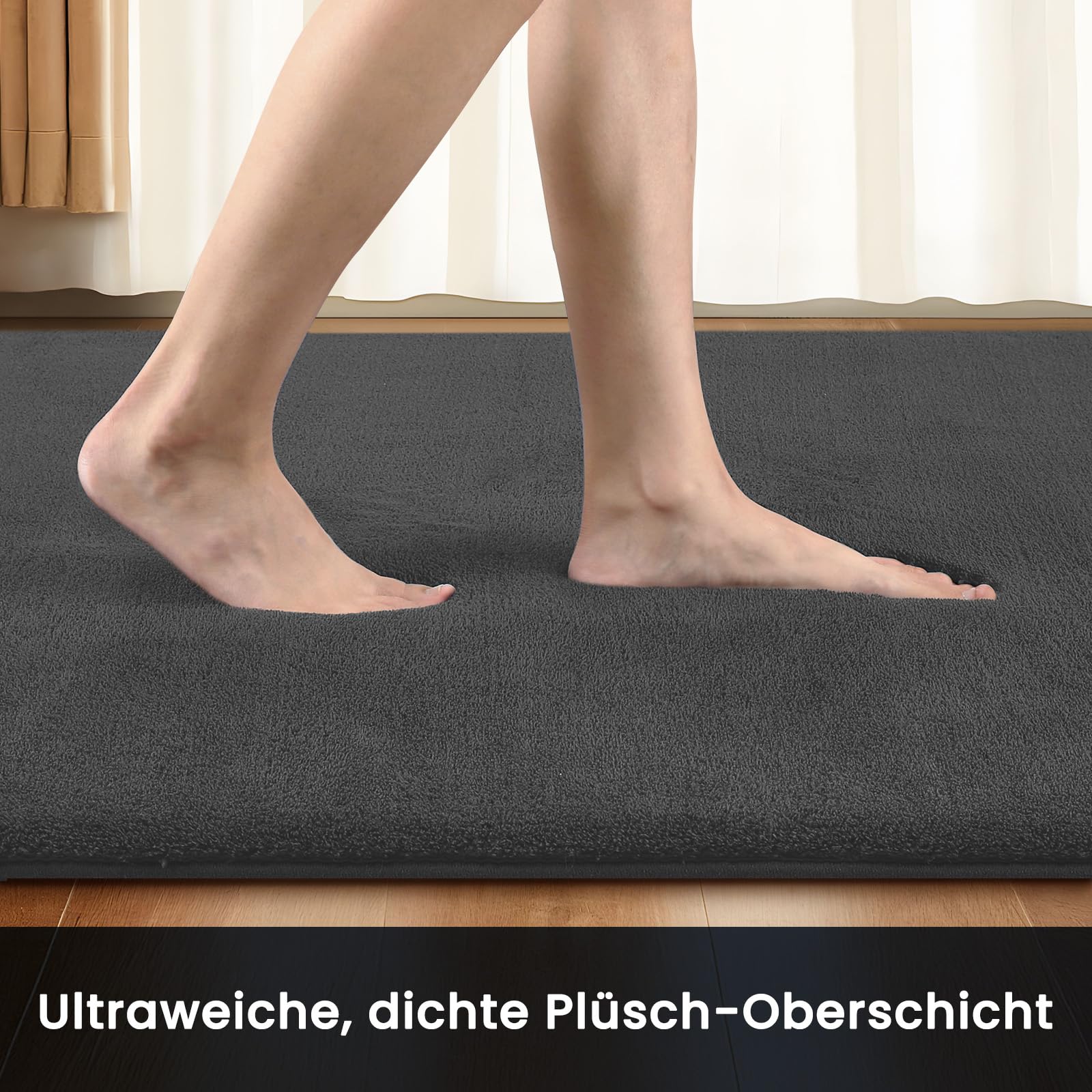 Sour Lemon Teppich Wohnzimmer Anthrazit Teppich Schlafzimmer 60x120 cm Kurzflor Waschbar rutschfest Flauschig Teppiche Gegend Läufer Teppiche Carpet für Jugendzimmer Kinderzimmer
