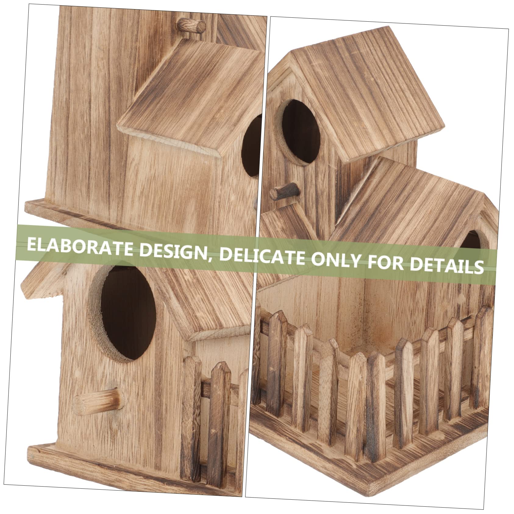 TOYANDONA Villa Nido De Pájaro Casa De Madera para Pájaros Caseta De Cría para Periquitos Uso Jardín o Patio