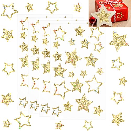 Vista 45 de Epakh 84 calcomanías de estrella de diamantes de imitación, calcomanías de estrella de cristal autoadhesivas con purpurina plateada, para paquete