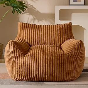 Giant Plush Bean Bag Chair for Adults with Armrests