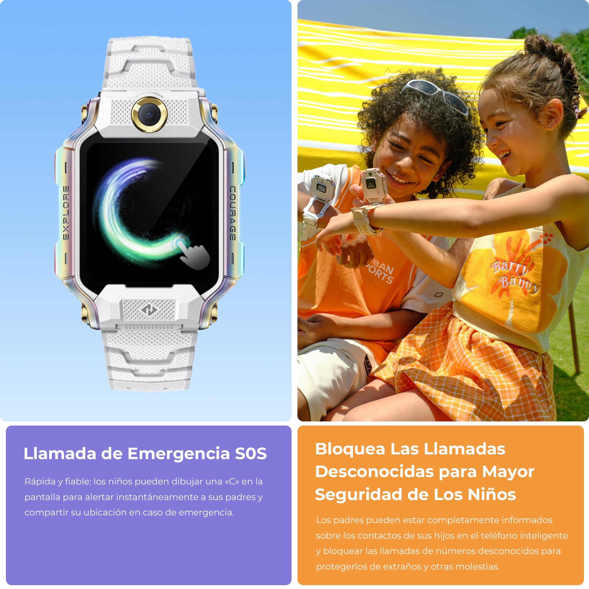 imoo X10 Reloj Inteligente Niño con GPS y Llamadas - 1.6alla, SOS, Localización en Tiempo Real (hasta Planta), App de Control Parental, IP68 - Smartwatch Niños 3-12 Años para Seguridad y Comunicación