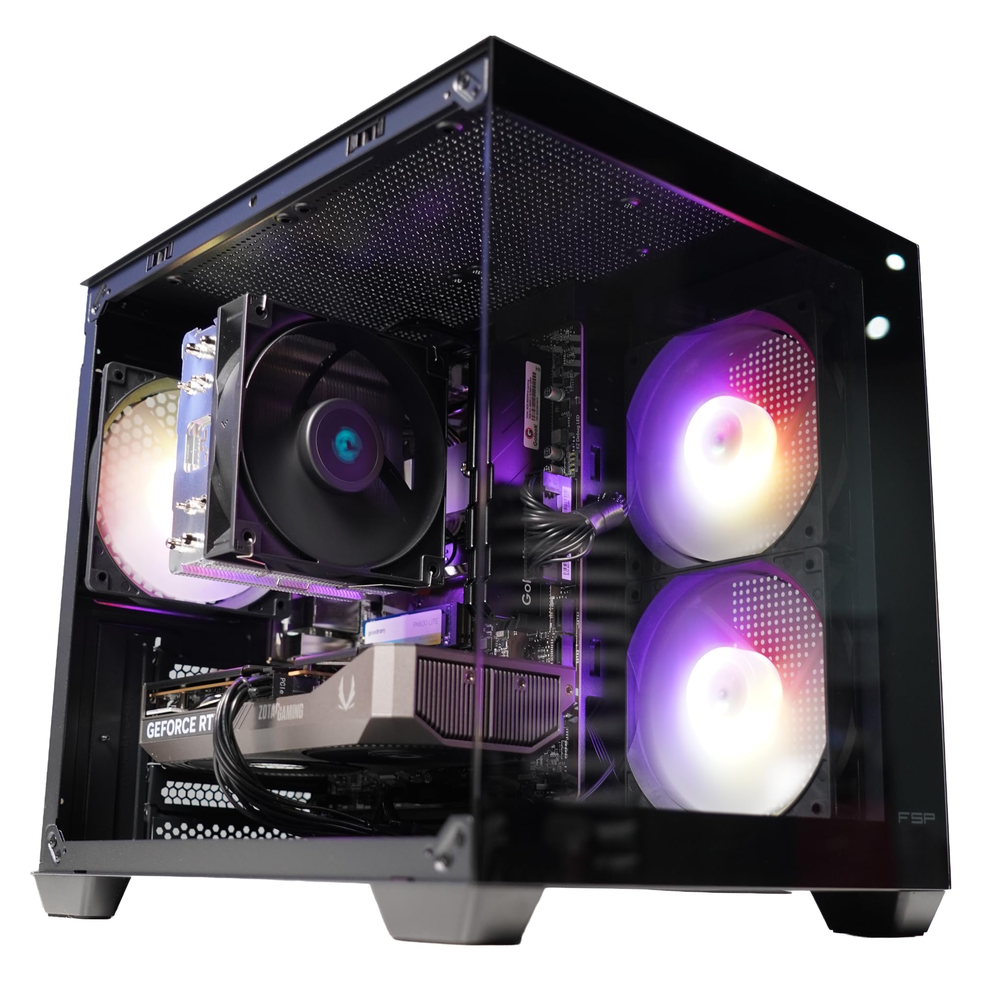Golook PC Gaming Fisso, R5 4500, RTX 5050 8GB GDDR7, 32GB RAM, 500 GB NVME M.2 Gen4, WiFi, Computer Fisso Essential