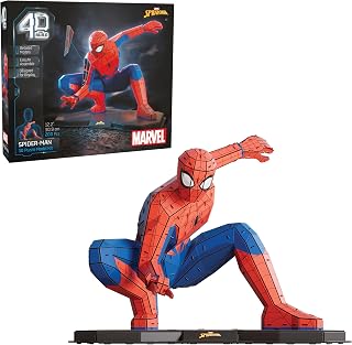 4D Build, Marvel Spider Man 3D Puzzle Model Kit Full-Body Pose, Marvel Collectibles & Desk Décor, Adult Puzzles, Building Toys, 195 Pieces, 3D Puzzles, Gift Ideas for Ages 12 & Up